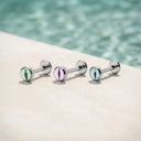 Bezel-set opal flat back earrings