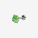 Firework-Cut Round CZ flat back earrings