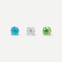 Firework-Cut Round CZ flat back earrings