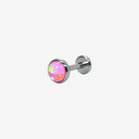 Fluorescent Opal Round-Bezel flat back earrings