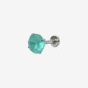 Frosted Round CZ flat back earrings