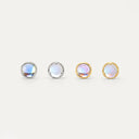 Round-Edged Moonstone flat back earrings
