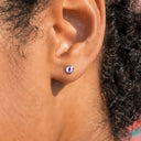 Bezel-set opal flat back earrings