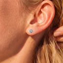 Bezel-set opal flat back earrings