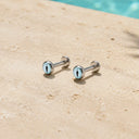 Bezel-set opal flat back earrings