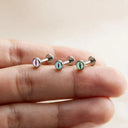 Bezel-set opal flat back earrings