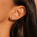 Bezel-set pearl flat back earrings