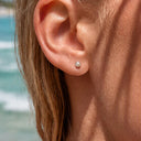 Bezel-set pearl flat back earrings