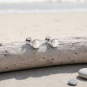 Bezel-set pearl flat back earrings