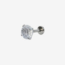 Firework-Cut Round CZ flat back earrings