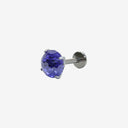 Firework-Cut Round CZ flat back earrings