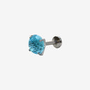 Firework-Cut Round CZ flat back earrings