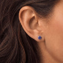 Firework-Cut Round CZ flat back earrings