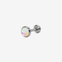 Fluorescent Opal Round-Bezel flat back earrings