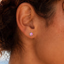Fluorescent Opal Round-Bezel flat back earrings