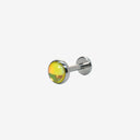 Fluorescent Opal Round-Bezel flat back earrings