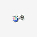 Fluorescent Opal Round-Bezel flat back earrings