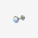 Fluorescent Opal Round-Bezel flat back earrings