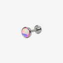 Fluorescent Opal Round-Bezel flat back earrings