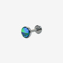 Fluorescent Opal Round-Bezel flat back earrings