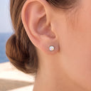 Fluorescent Opal Round-Bezel flat back earrings