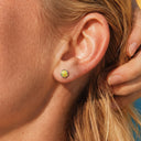 Fluorescent Opal Round-Bezel flat back earrings