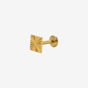 Fluted Block flat back earrings