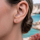 Fluted Block flat back earrings