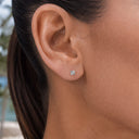 Fluted Block flat back earrings