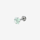 Frosted Pastel Square CZ flat back earrings