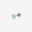 Frosted Pastel Square CZ flat back earrings