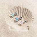 Frosted Pastel Square CZ flat back earrings