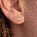 Frosted Pastel Square CZ flat back earrings