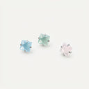 Frosted Pastel Square CZ flat back earrings