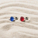 Frosted Round CZ  flat back earrings