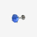 Frosted Round CZ  flat back earrings