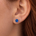 Frosted Round CZ  flat back earrings