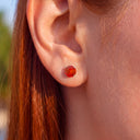 Frosted Round CZ  flat back earrings