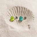 Frosted Round CZ  flat back earrings