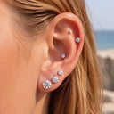 High-sparkle Moissanite flat back earrings