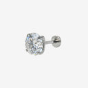 High-sparkle Moissanite flat back earrings
