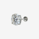 High-sparkle Moissanite flat back earrings