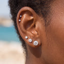 High-sparkle Moissanite flat back earrings