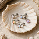 Iridescent Glass Pentagram flat back earrings