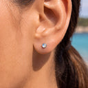 Round-Edged Moonstone flat back earrings