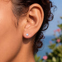 Round-Edged Moonstone flat back earrings