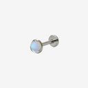 Round-Edged Moonstone flat back earrings