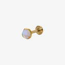 Round-Edged Moonstone flat back earrings