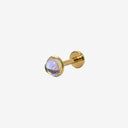 Round-Edged Moonstone flat back earrings