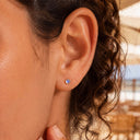 Round-Edged Moonstone flat back earrings